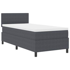 vidaXL LED Box Spring Bed M&oslash;rkegr&aring; og Hvid 80 x 200 cm Velourstof