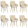 vidaXL Spisestole 6 pcs Stof Cremefarvet 56,5 x 50 x 87,5 cm