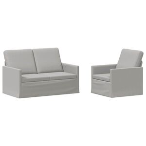 vidaXL Sofa S&aelig;t 2 pcs Skygr&aring; Stof