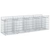 vidaXL Gabion h&oslash;jbed 200 x 50 x 60 cm Galvaniseret st&aring;l S&oslash;lv