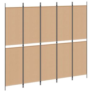 vidaXL 5-panel rumdeler Beige 250 x 220 cm Stof