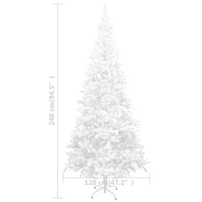 vidaXL kunstigt juletræ med lys 240 cm hvid