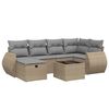 vidaXL havesofas&aelig;t 7 dele med hynder polyrattan beige