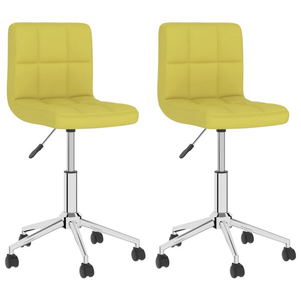 vidaXL drejelige spisebordsstole 2 stk. stof gr&oslash;n