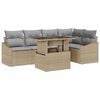 vidaXL Havesofa S&aelig;t med pude med opbevaring 6 pcs Beige og lys gr&aring;