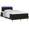 vidaXL LED Box Spring Bed med madras med LED Sort 120 x 200 cm Stof