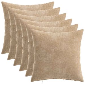 vidaXL Pudebetr&aelig;k 6 stk. HEERLEN Gr&aring;brun 40 x 40 cm Chenille Stof