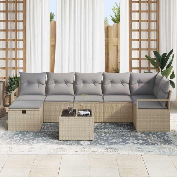 vidaXL Sofa S&aelig;t med pude 5 pcs polyrattan