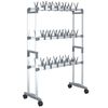 vidaXL skostativ med hjul 66x27x100 cm s&oslash;lvfarvet