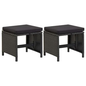 vidaXL haveskamler med hynder 2 stk. polyrattan sort