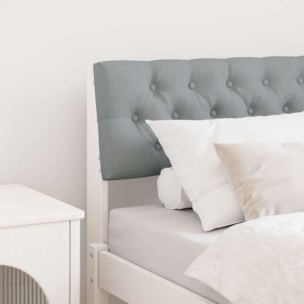 vidaXL Polstret sengegavl Lysegr&aring; 80 cm Massiv fyrretr&aelig;