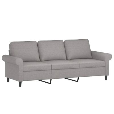 vidaXL 3-personers sofa med fodskammel 180 cm stof Lysegrå