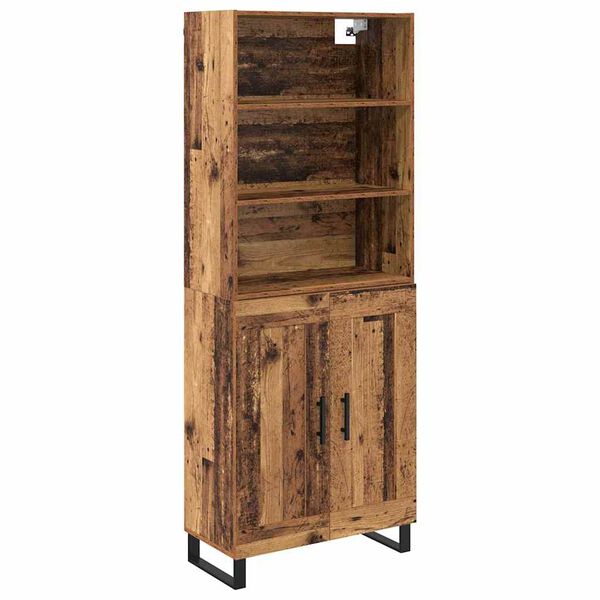 vidaXL Highboard Gammelt tr&aelig; 69,5 x 34 x 180 cm Konstrueret tr&aelig;