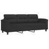vidaXL 3-personers sofa med fodskammel 180 cm mikrofiberstof sort