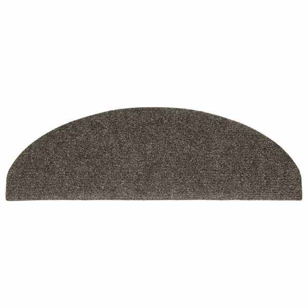 vidaXL trappemåtter selvklæbende 15 stk. 65x21x4 cm antracit halvrund store