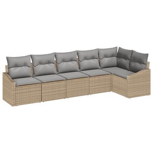 vidaXL Havesofa S&aelig;t 6 stk. Beige og lys gr&aring; polyrattan