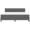 vidaXL Box spring seng med madras M&oslash;rkegr&aring; 180 x 200 cm Stof