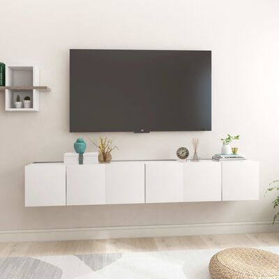 vidaXL væghængte tv-skabe 3 stk. 60x30x30 cm hvid