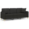 vidaXL 3-personers sofa med puder og hynder 180 cm stof sort
