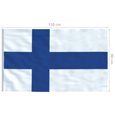 vidaXL Finlands flag og flagstang 6 m aluminium