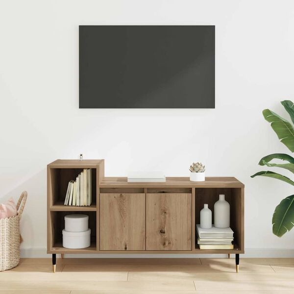 vidaXL TV-skab Artisan Egetr&aelig; 100 x 35 x 55 cm Konstrueret tr&aelig;