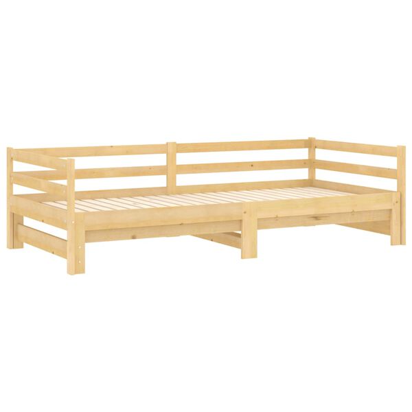 vidaXL daybed med udtræk 2x(90x200) cm massivt fyrretræ