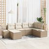 vidaXL Havesofa S&aelig;t med pude 6 pcs Beige og creme polyrattan