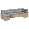 vidaXL Havesofa S&aelig;t med pude med opbevaring 7 pcs Beige Poly rattan