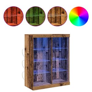 vidaXL LED Sideboard Gammelt tr&aelig; 41 x 37 x 100 cm Konstrueret tr&aelig;