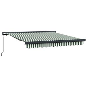 vidaXL Udtr&aelig;kkelig markise Gr&oslash;n og Hvid 300 x 250 cm