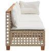 vidaXL 3-personers havesofa med hynder polyrattan beige