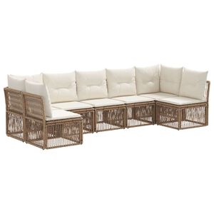 vidaXL Havesofa S&aelig;t 7 stk. Beige polyrattan