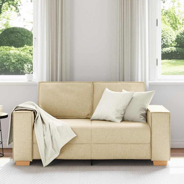 vidaXL 2-personers sofa cremefarvet 120 cm stof