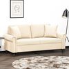 vidaXL 2-personers sofa med puder og hynder 140 cm velour cremefarvet