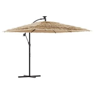 vidaXL haveparasol med st&aring;lstang 246x246x230 cm brun