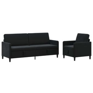 vidaXL Sofa s&aelig;t med opbevaring 2 stk. Sort Polyester