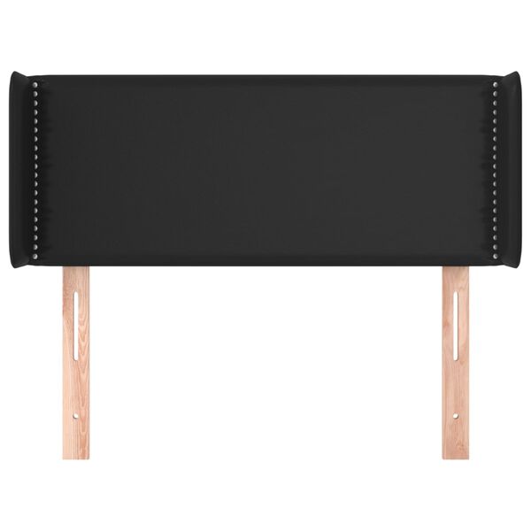 vidaXL sengegavl med kanter 93x16x78/88 cm kunstl&aelig;der sort