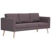 vidaXL 3-personers sofa i stof gr&aring;brun