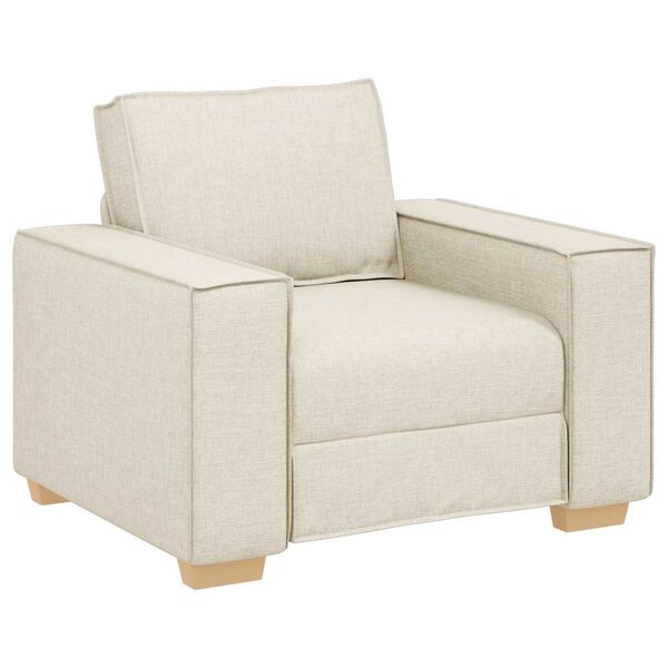 vidaXL Sofa 3 pcs Brun Linned-blandet stof