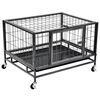 vidaXL robust hundebur med hjul 82 x 66 x 56 cm st&aring;l