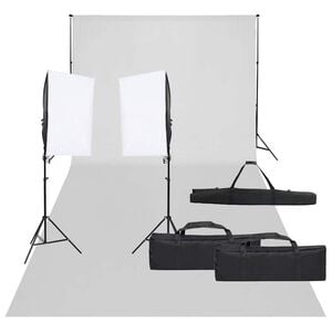 vidaXL fotostudies&aelig;t med lampes&aelig;t og baggrund