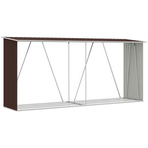 vidaXL br&aelig;ndeskur til haven 330x84x152 cm galvaniseret st&aring;l brun