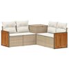 vidaXL Sofa S&aelig;t 5 stk. Beige og cremehvid Poly Rattan og St&aring;l