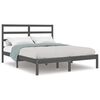 vidaXL sengeramme 135x190 cm Double massivt fyrretr&aelig; gr&aring;
