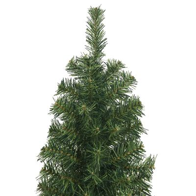 vidaXL smalt kunstigt juletræ med juletræsfod 240 cm PVC grøn