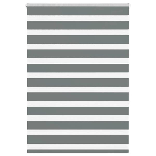 vidaXL zebragardin m&oslash;rkegr&aring; 100x150 cm stofbredde 95,9 cm polyester