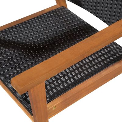vidaXL udendørs spisebordssæt 5 dele polyrattan sort og brun