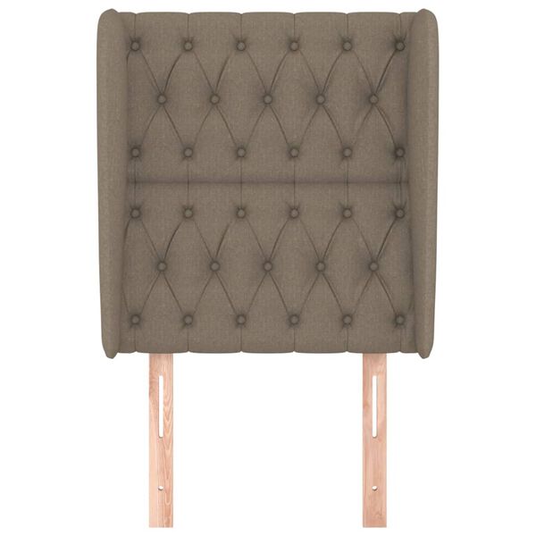 vidaXL sengegavl med kanter 83x23x118/128 cm stof gråbrun