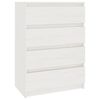 vidaXL kommode 60x36x84 cm massivt fyrretr&aelig; hvid