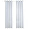 vidaXL m&oslash;rkl&aelig;gningsgardiner 2 stk. med metalringe 140 x 225 cm r&aring;hvid
